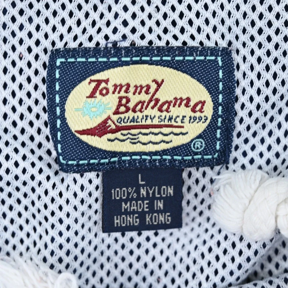 Tommy Bahama Relax Swim Trunks Mens L Navy Blue Nylon Mesh Lined Cargo Paradise